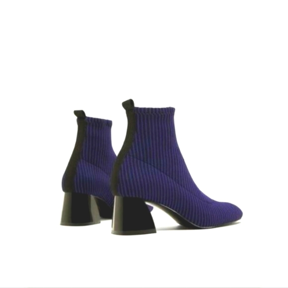 Zara Contrasting Sock-Style Ankle Boots in Electric Blue 38 - Picture 2 of 14
